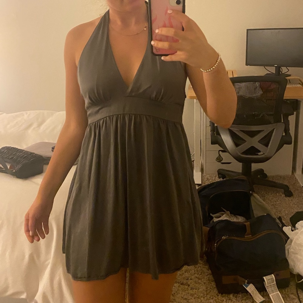 Gray halter top dress